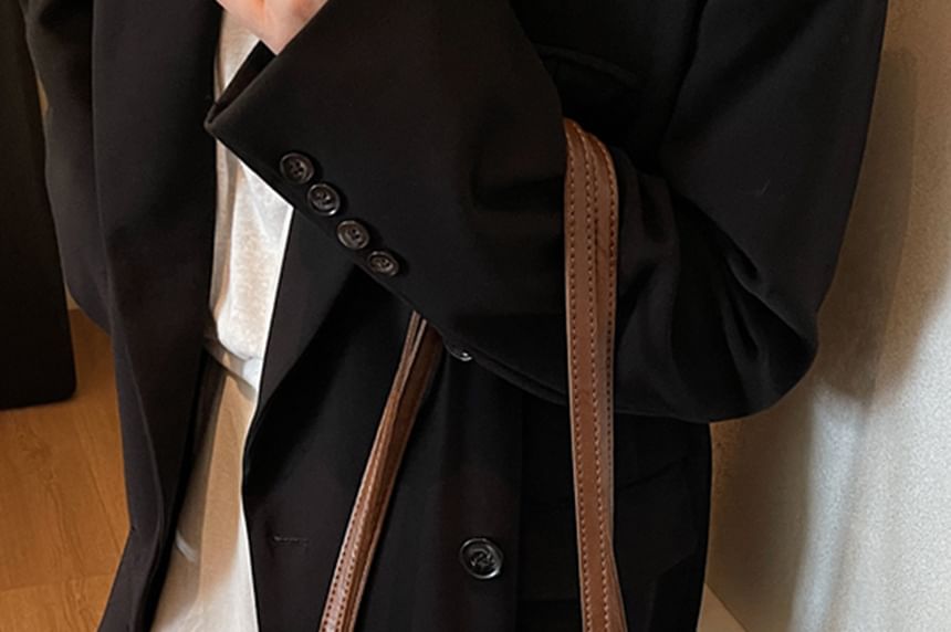 Bag Faux Leather Tote Plain With Charm