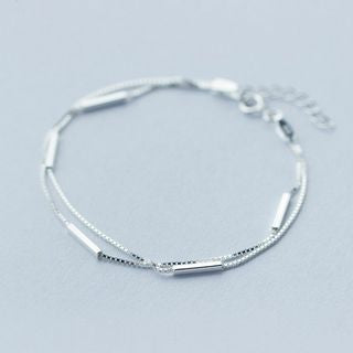 925 Sterling Silver Segment Bar Bracelet
