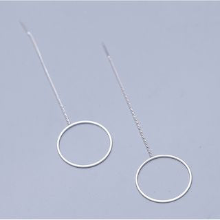 Silver Sterling Earring Hoop Drop 925