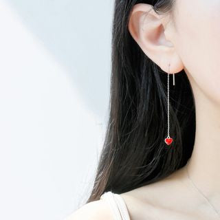 925 Drop Earring Heart Silver Sterling