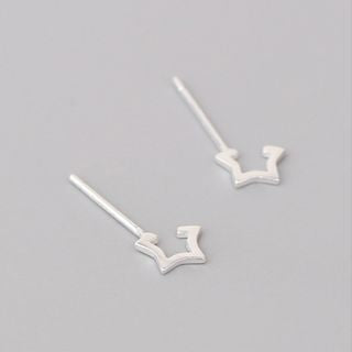 Earring Open Sterling Silver Star 925