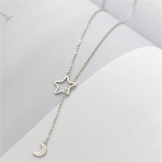 Pendant Star 925 and Necklace Silver Moon Sterling