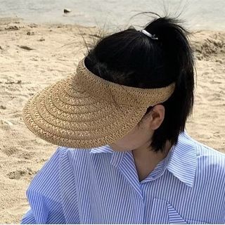 Plain Straw Visor Sun