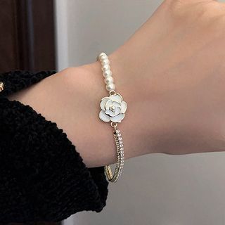 Alloy Faux Bracelet Floral Pearl