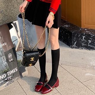 Block Designs) Heel Jane Plain (Various Pumps Mary