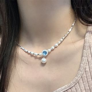Choker Pendant Alloy Pearl Rhinestone Faux