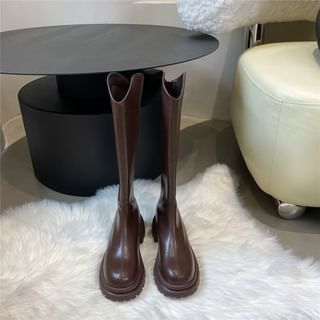 Tall Plain Boots Platform