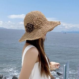 Flower Sun Hat Straw