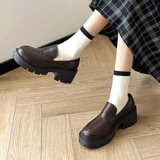 Loafers Faux Leather Platform