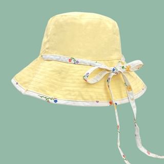 Floral Print Piped Bucket Hat