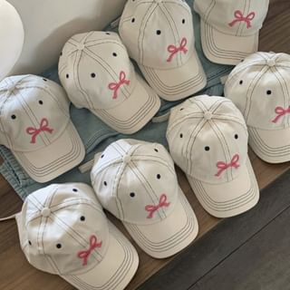 Cap Embroidered Bow Baseball