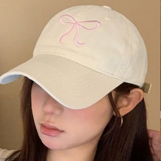 Cap Baseball Embroidered Bow