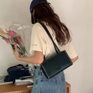 Shoulder Bag Plain Leather Faux