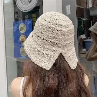 Brim Textured Hat Bucket Wide