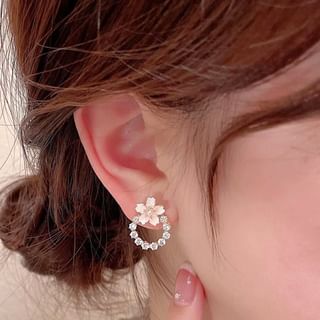 Flower Rhinestone Stud Earring