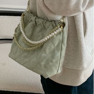 Crossbody Chain Faux Bag Pearl Quilted