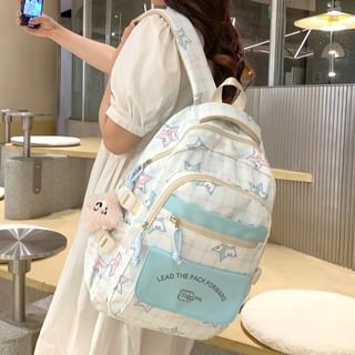 Bag Backpack Set / Cartoon Charm Multi-Pocket Print
