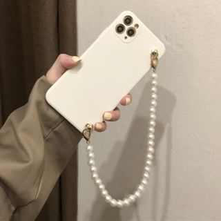 Phone Case Faux Strap Pearl