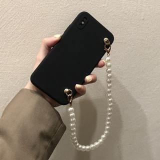 Phone Case Faux Strap Pearl