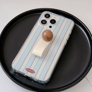 Striped Finger Strap Case Phone