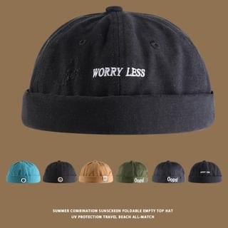 Letter Cap Embroidered Brimless