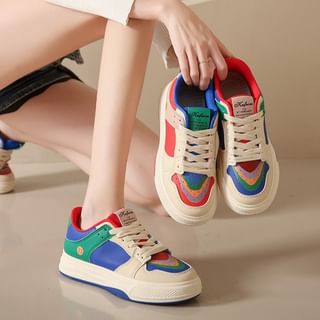 Block Color Sneakers Platform
