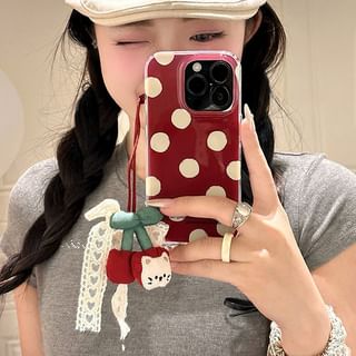 Phone Set Charm Polka Cherry Case / Dot