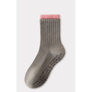 Contrast Trim Ribbed Yoga Short Socks / Set