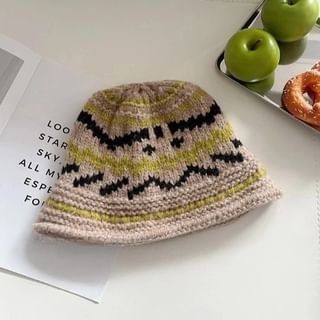 Patterned Bucket Hat Knit
