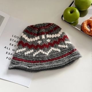 Patterned Bucket Hat Knit