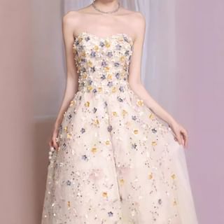 Gown Embroidered Evening A-Line Designs) Floral (Various Sequin