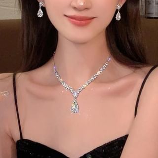 CZ Pendant / Set Earring Necklace Drop