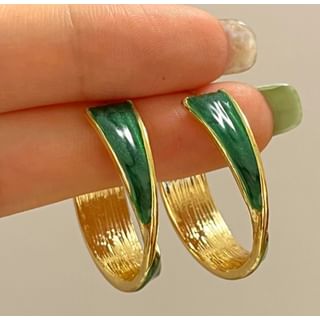 Hoop Open Alloy Twisted Galaxy Earring