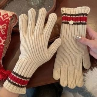 Knit Gloves Color Block