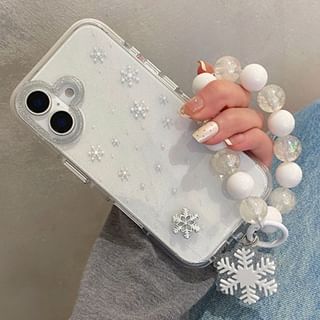 Snowflake Adhesive / Decoration Strap Phone Set Case