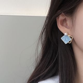 Earring Geometric Pearl / Stud On Clip Faux