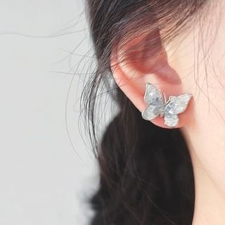 / Rhinestone Stud Butterfly On Earring Clip