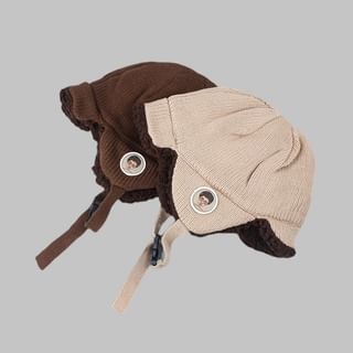 Trapper Embroidered Knit Hat Cartoon