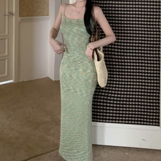 Pencil Melange Knit High / Rise Skirt Maxi Top Camisole