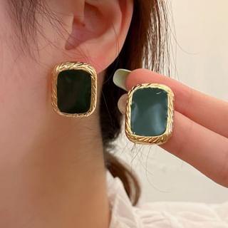 Earring Silver Stud Sterling 925 Square