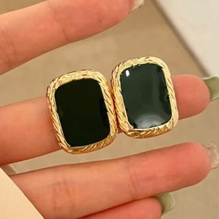 Earring Silver Stud Sterling 925 Square