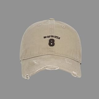 Distressed Washed Embroidered Number Cap