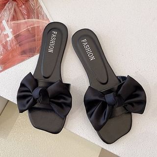 Bow Sandals Satin Slide