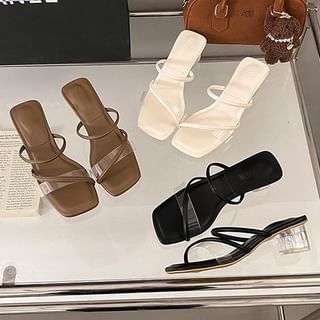 Sandals Low PVC Toe Heel Slide Square