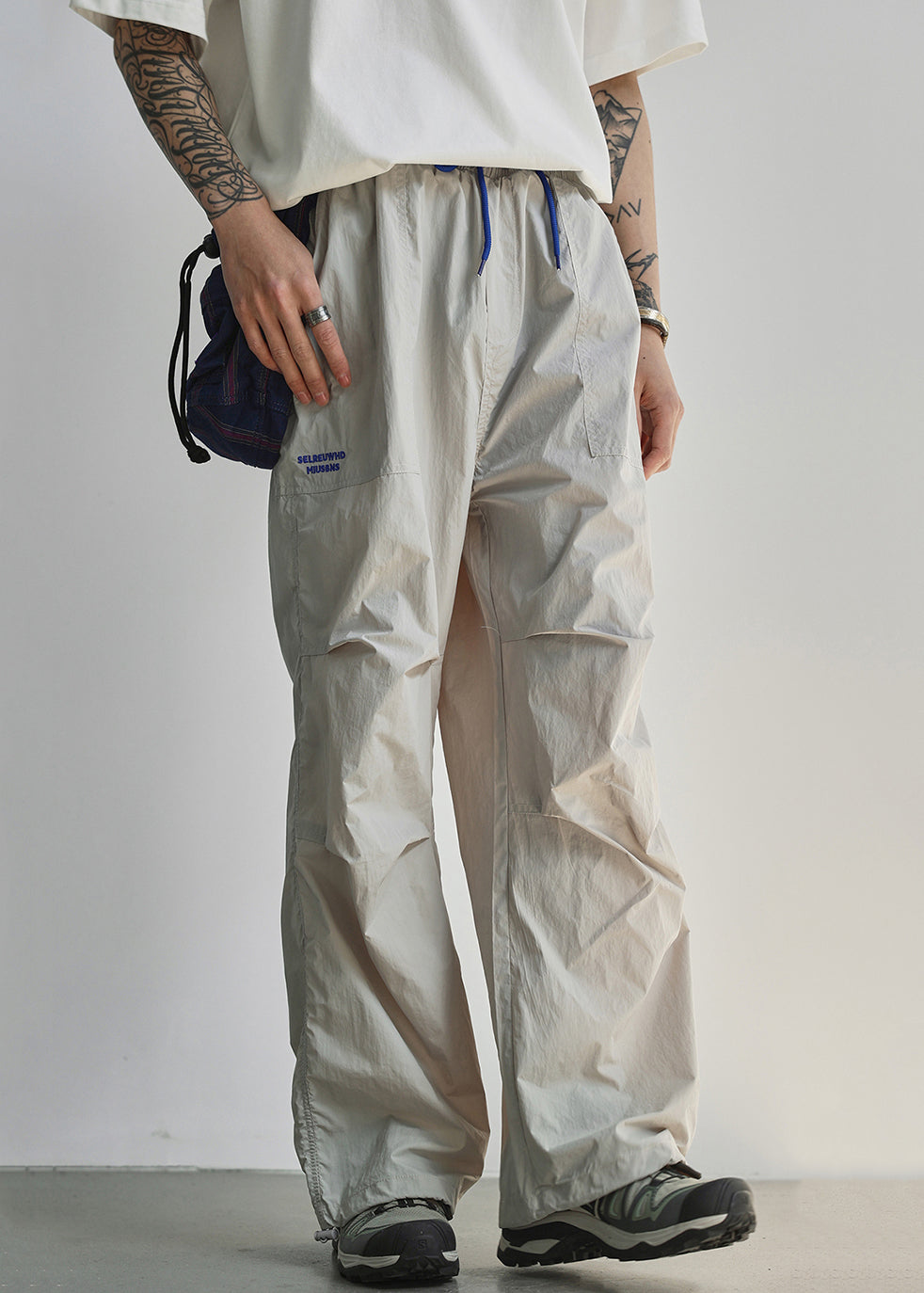 Pants Grey Pockets Elastic Summer Light Mens Cotton Waist