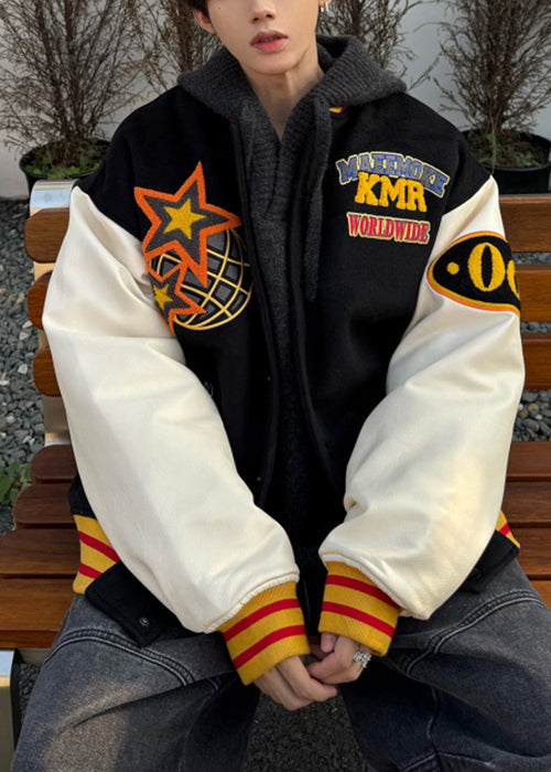 Loose Black Original Design Patchwork Men Parkas Spring TC053