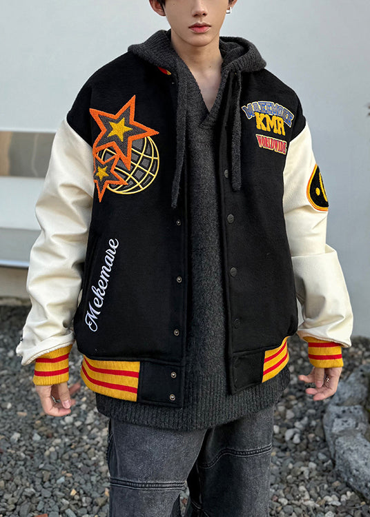 Loose Black Original Design Patchwork Men Parkas Spring TC053