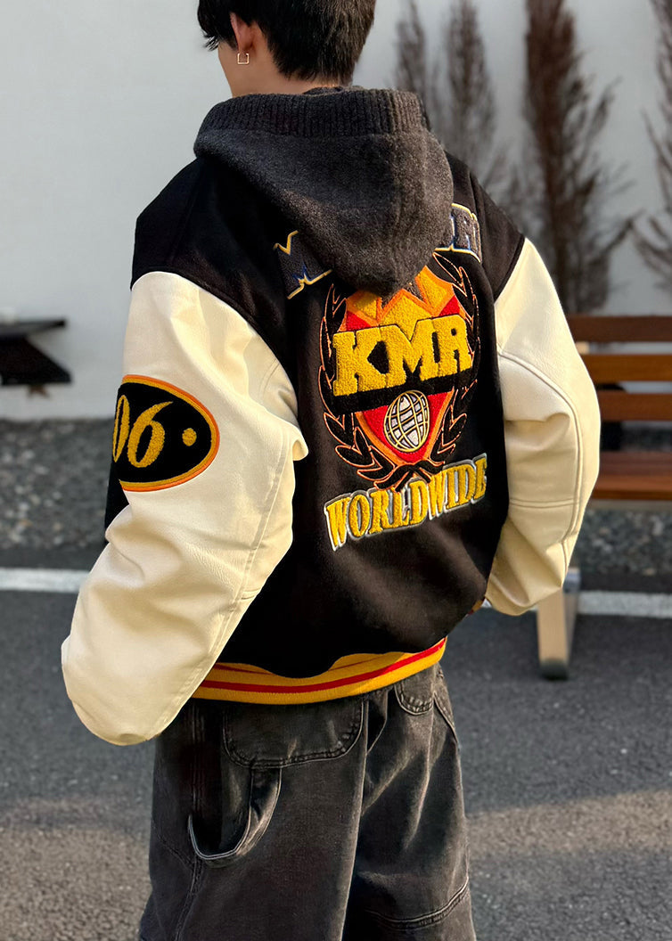 Loose Black Original Design Patchwork Men Parkas Spring TC053