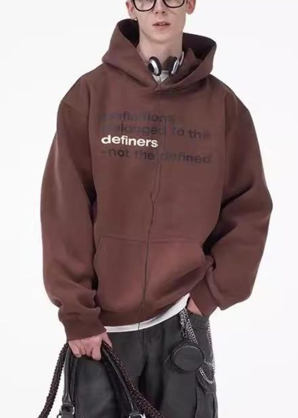 Loose Coffee Letter Pockets Oversized Cotton Mens Sweatshirts Spring YQ027