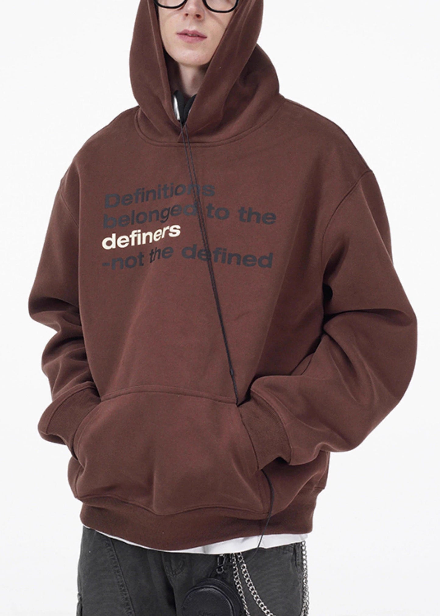 Loose Coffee Letter Pockets Oversized Cotton Mens Sweatshirts Spring YQ027